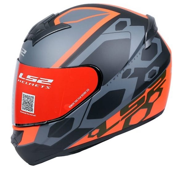 LS2 FF352 Mein Matt Black Orange Helmet