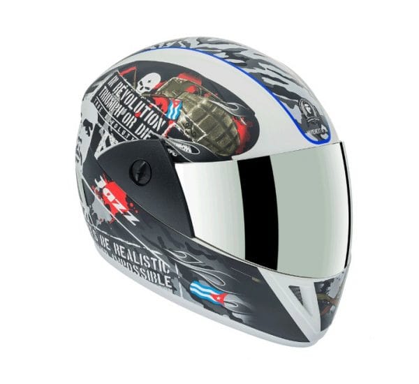 Gliders Jazz DX D4 Matt White / Blue Helmet - Image 3