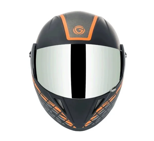 Gliders Jazz DX D6 Matt Black / Orange Helmet - Image 2