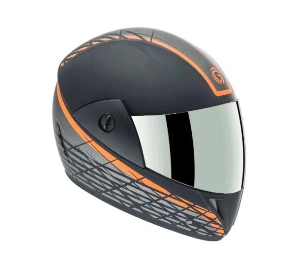 Gliders Jazz DX D6 Matt Black / Orange Helmet - Image 3