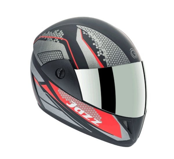 Gliders Jazz DX D7 Matt Black / Red Helmet - Image 3