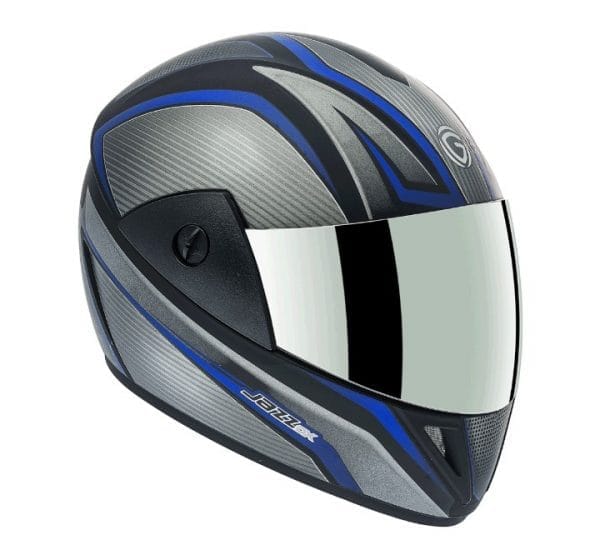 Gliders Jazz DX D1 Matt Black / Blue Helmet - Image 3