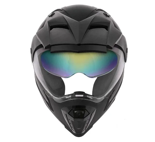 Gliders MC - 3 Dual Visor Matt Black Helmet - Image 2