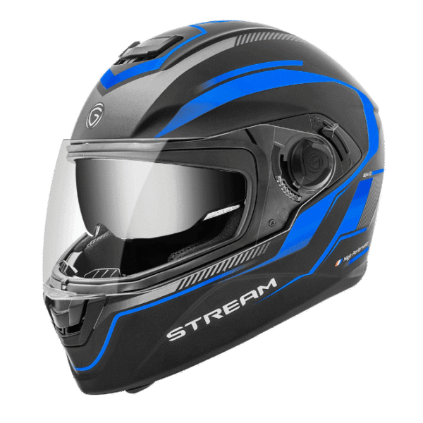 Gliders Stream- D1 Dual Visor Matt Black / Blue Helmet
