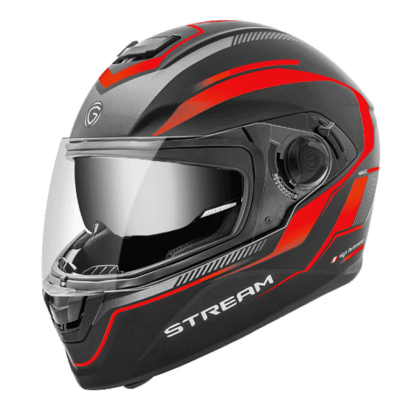 Gliders Stream- D1 Dual Visor Matt Black / Red Helmet