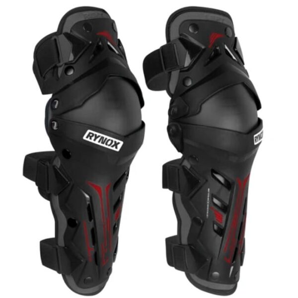 Rynox Bastion Bionic Knee Guards - Black Red