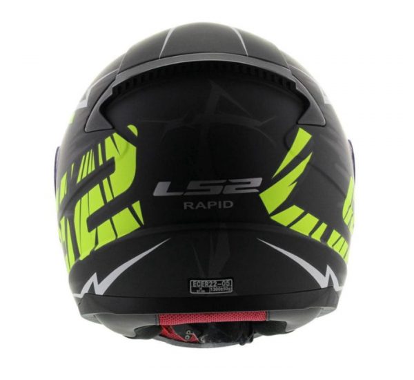 LS2 FF353 Rapid Cromo Gloss Black H-V Yellow Helmet - Image 3