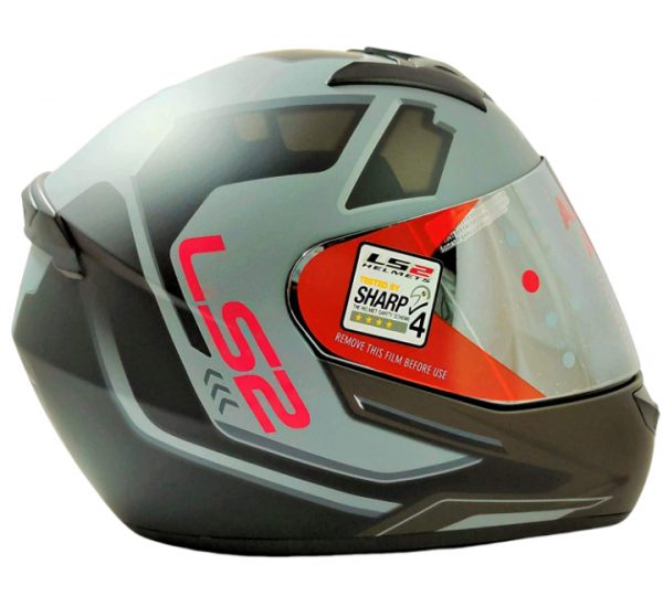 LS2 FF352 Rookie Iron Face Matt Black Grey Helmet - Image 4