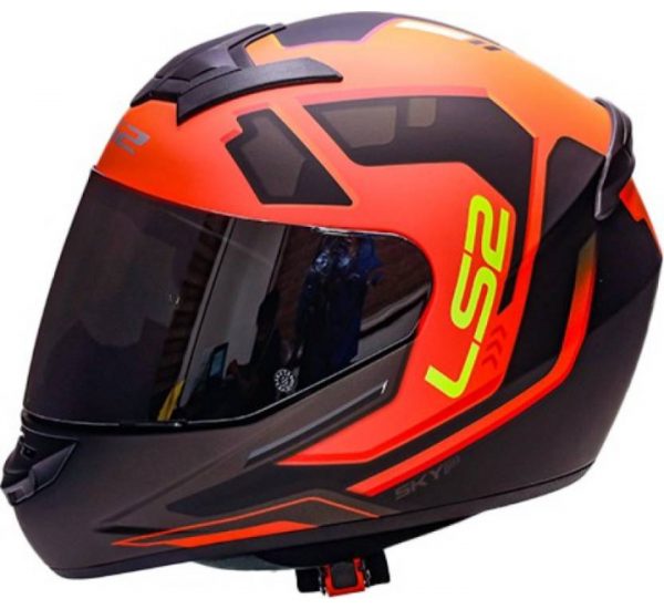 LS2 FF352 Rookie Iron Face Gloss Black Orange Helmet