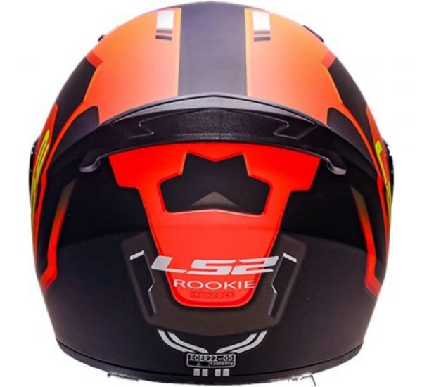 LS2 FF352 Rookie Iron Face Gloss Black Orange Helmet - Image 4