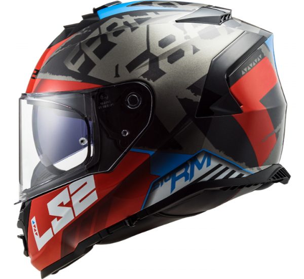 LS2 FF800 Storm Sprinter Black Red Titanium Helmet - Image 2