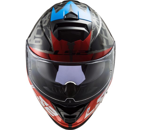 LS2 FF800 Storm Sprinter Black Red Titanium Helmet - Image 3