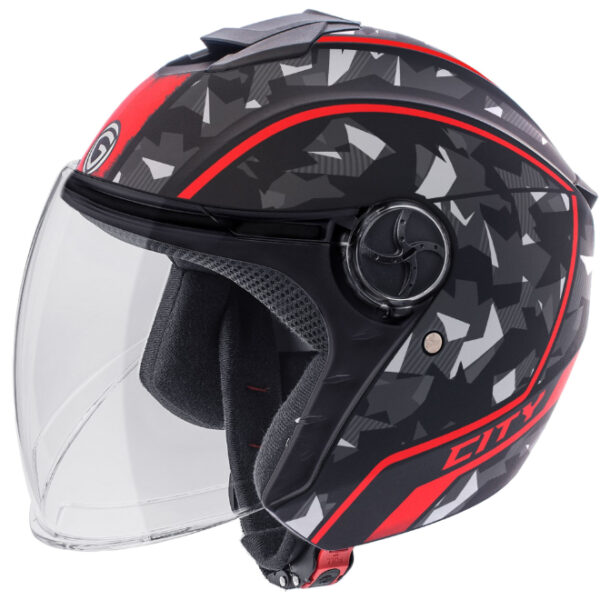 Gliders City DX- D3 Gloss Black / Red Helmet