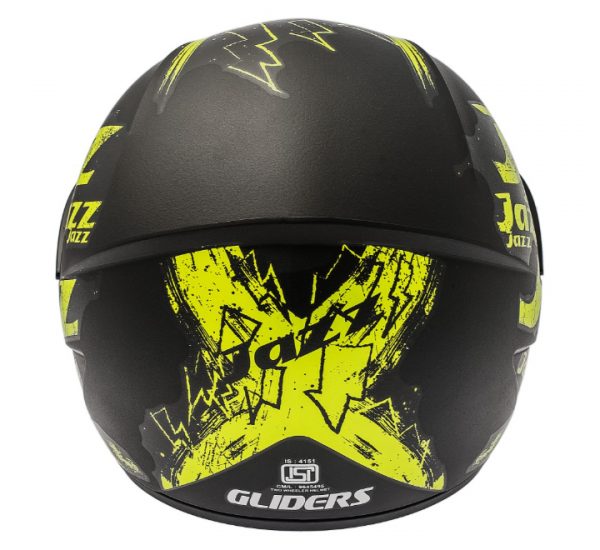 Gliders Jazz DX D11 Matt Black / Yellow Helmet - Image 4