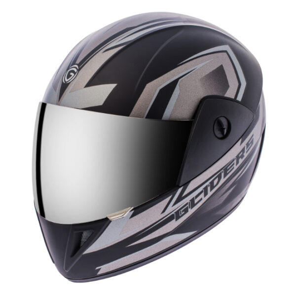 Gliders Jazz DX D12 Matt Black / Silver Helmet