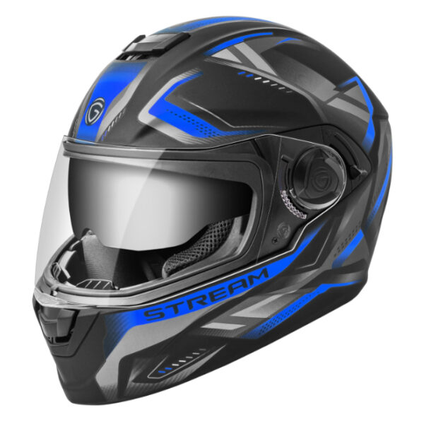 Gliders Stream - D4 Dual Visor Matt Black / Blue Helmet