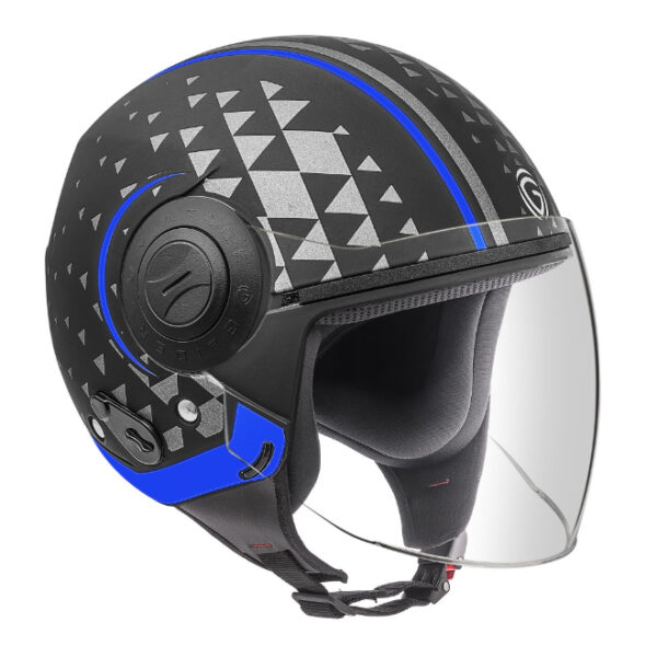 Gliders Vintage D1 Matt Black Blue Helmet