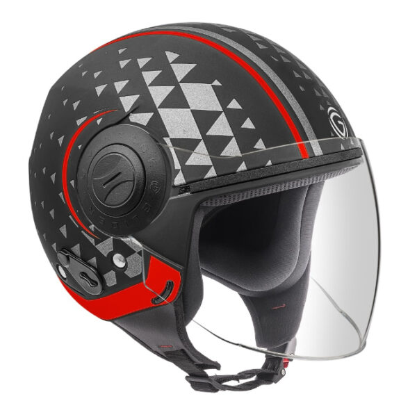 Gliders Vintage D1 Matt Black Red Helmet