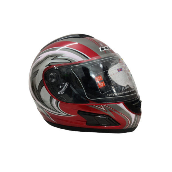 MRC 321 Samurai Red/ Silver Helmet