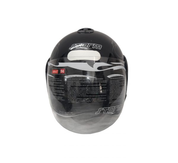 RVC OF617 Plain Gloss Black Helmet - Image 2