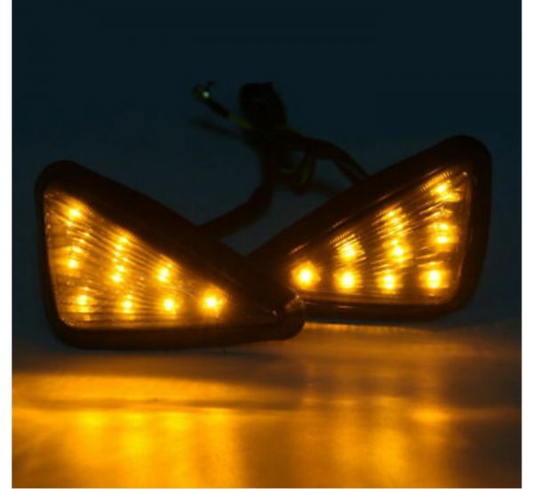 LED Indicator Triangle Shape Flush Mount for Fairing Motorcycle(Set of 2)- Orange - Image 3