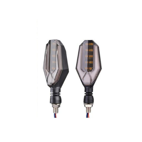 LED Indicator U shape with DRL for Universal Motorcycle (Set of 2)- Yellow/ White