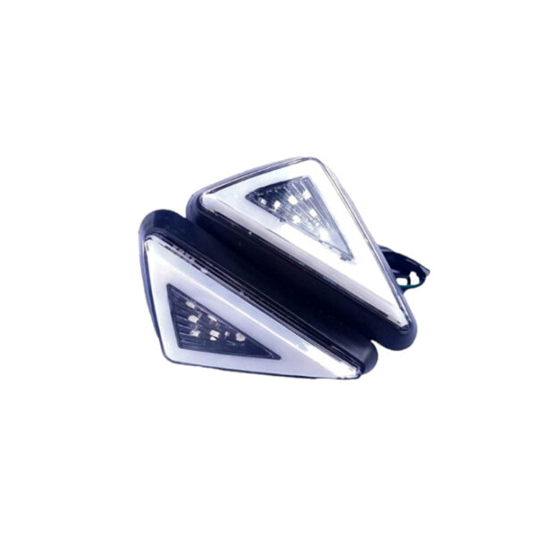 LED Indicator Triangle Shape Flush Mount for Fairing Motorcycle(Set of 2)-Yellow/ Blue