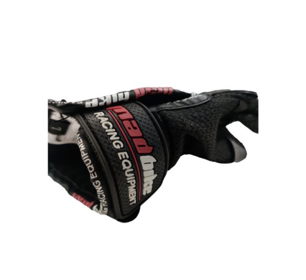 Mad Bike Steel Knuckles Half Gloves- Black - Image 3