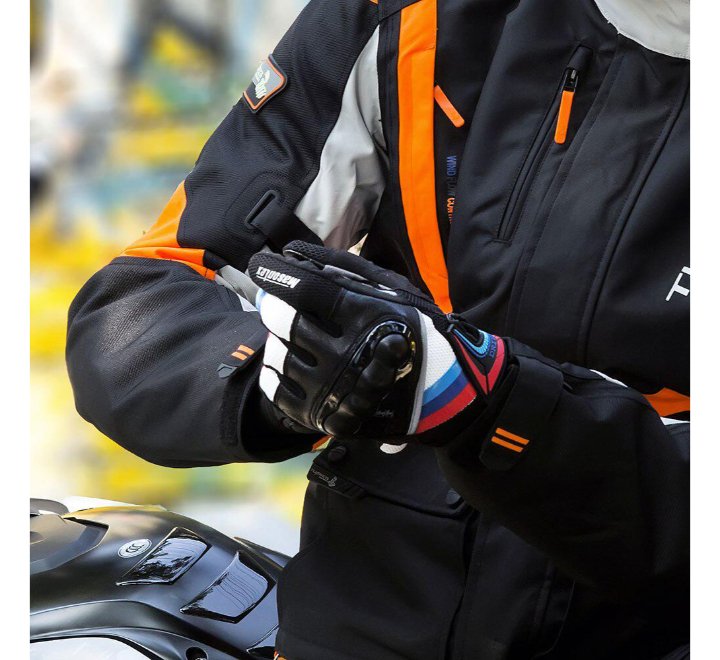 Masontex Full Gloves- White/ Blue | The Rider Hub