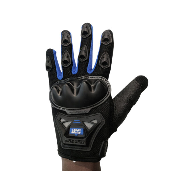 Motor Sport Full Gloves- Blue
