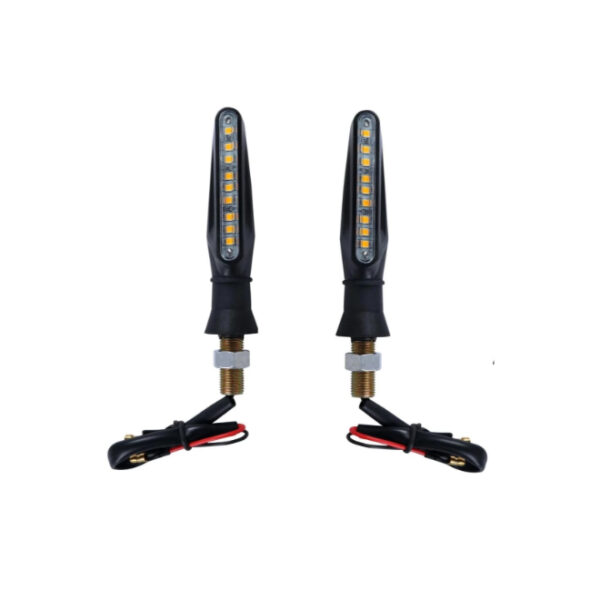 LED Indicator Pencil Type for Universal Motorcycle (Set of 2)- Yellow/ White Running T2