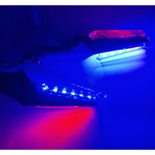 LED Indicator Dual Side for Universal Motorcycle (Set of 2)- Blue/ Red