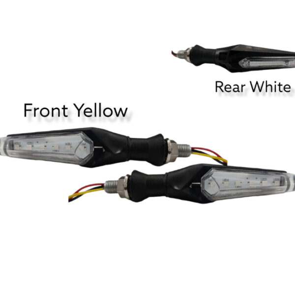 LED Indicator Dual Side for Universal Motorcycle (Set of 2)- Yellow/ White