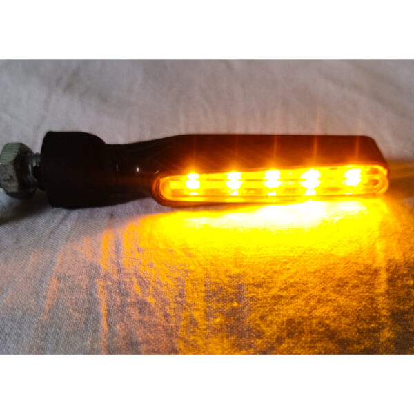 LED Indicator Pencil Type Two colour for Universal Motorcycle (Set of 2)- Yellow/ White