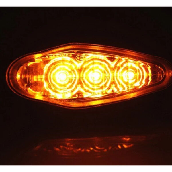LED Indicator 3 LEDs OEM Type for Universal Motorcycle (Set of 2)- Yellow