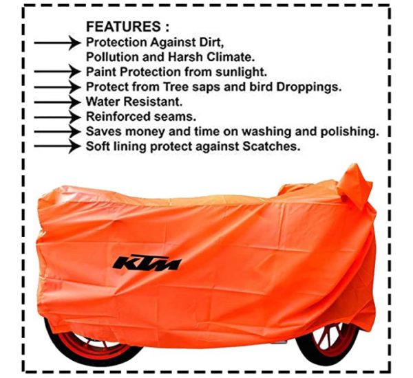 KTM Adv. Waterproof Two Wheeler Cover- Orange - Image 2