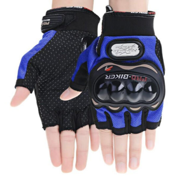 Pro- Biker Half Gloves- Blue