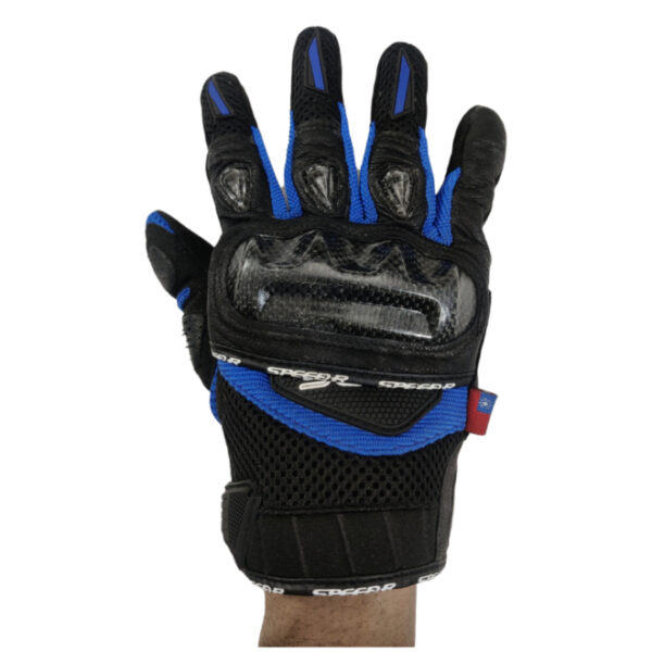 SPRS Carbon Knuckle Full Gloves- Blue