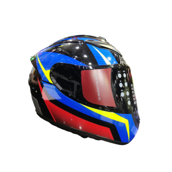 BSDDP Neon Blue Red Helmet