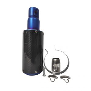 Exhaust Round Full Carbon Black and Blue