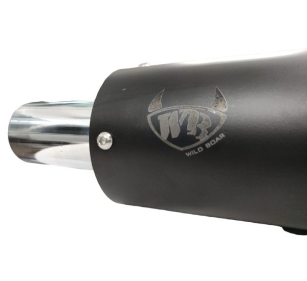 Exhaust Wild Bore Classic Matt Black/ Chrome - Image 2