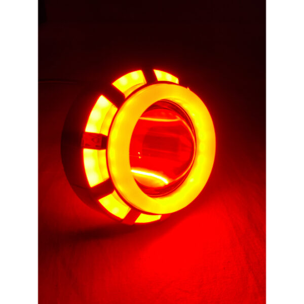 HJG LED Headlight Projector Lens- Red/Red/Red