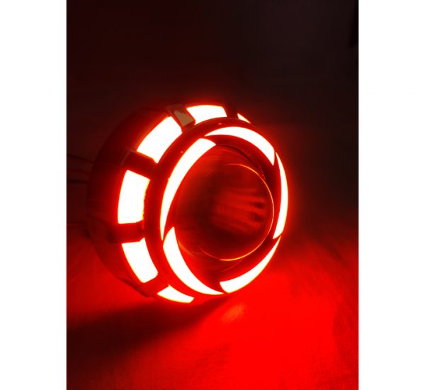 LED Headlight Projector Lens HD-08- Red/Red