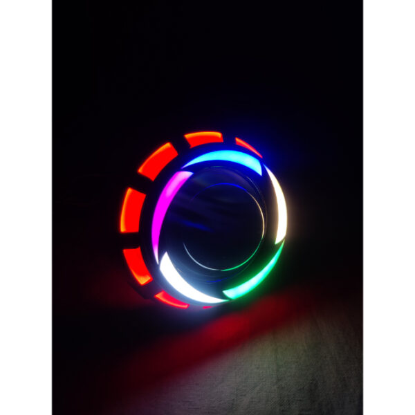 LED Headlight Projector Lens HD-08- Rainbow/Red/Red