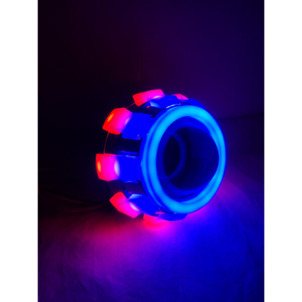 LED Headlight Projector Lens HD-11- Blue/Blue/Red/Red