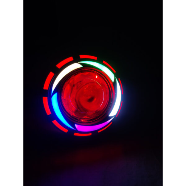 Triple Ring LED Projector Lens V05- Rainbow Red/ Red