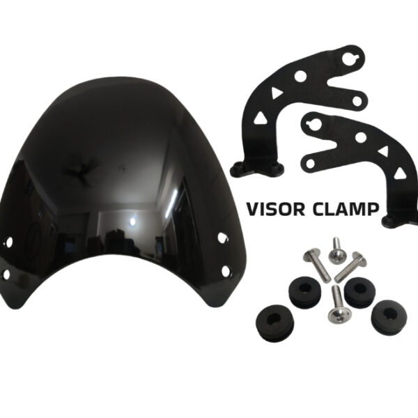 Motocare Windshield Visor Interceptor with clamp- Smoke