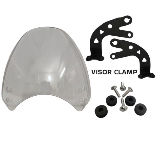 Motocare Windshield Visor Interceptor with clamp- Clear