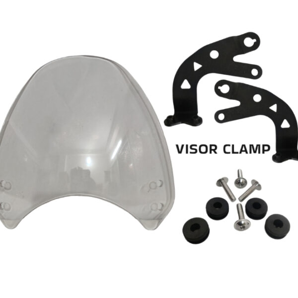 Motocare Windshield Visor Interceptor with clamp- Clear