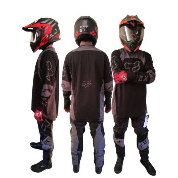 Motocross MX Black Grey Riding Suit Style 3